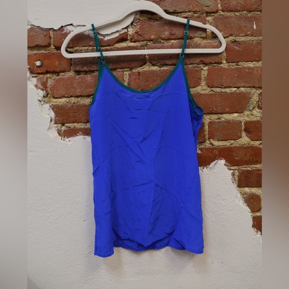 Olivaceous Flowy 100% silk royal blue Tank - Picture 4 of 4